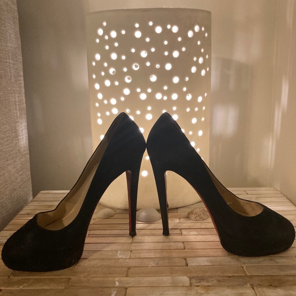 Christian Louboutin Black Suede Heels